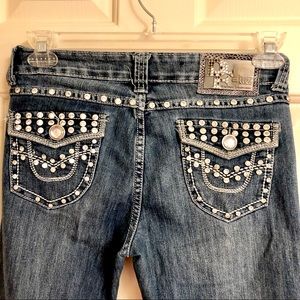 (2/$15) Rhinestoned bling Bootcut jeans